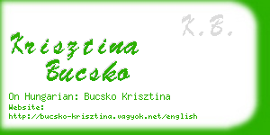 krisztina bucsko business card